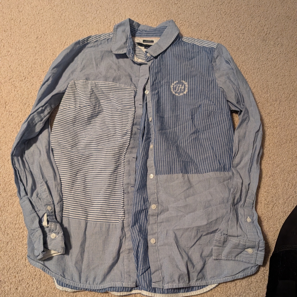 Tommy Hilfiger Blue Striped Button Down Shirt